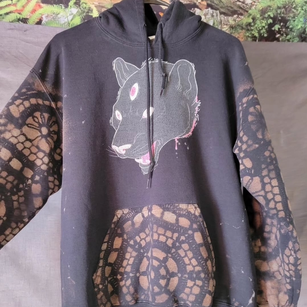 Black Hoodie with Panther Design